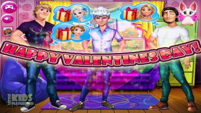 Princess Elsa Anna Rapunzel and Their Boyfriends - Disney Valentine's Day Games for Kids-hRozxxRK40g