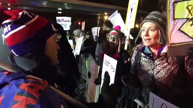 Trump supporter and protesters argue outside Pensacola Trump rally