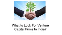 What to Look For Venture Capital Firms In India
