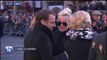 Laeticia Hallyday et ses filles marchent à l'arrière du corbillard de Johnny Hallyday