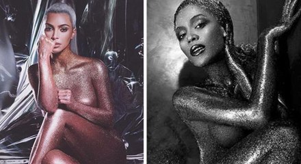 ஆடையின்றி உடலில் வெறும் பெயிண்ட்டை பூசி போஸ் கொடுத்த கிம்!- வீடியோ