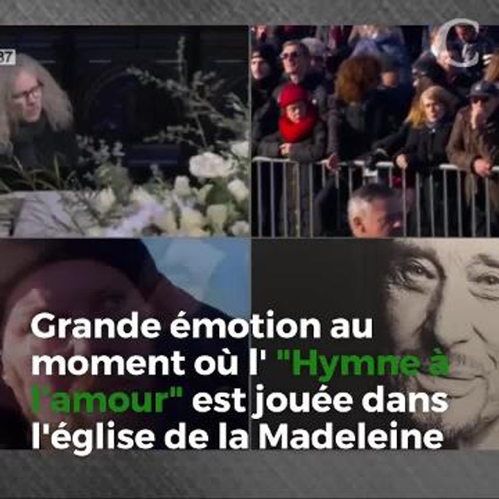 Grande émotion au moment où l' "Hymne à l’amour" est jouée dans l'église de la Madeleine