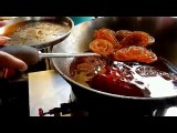 Indian Street Foods -  Jalebi and Paneer Cheese Paratha with mango achar.