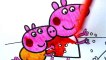Свинка Пеппа со своей Семьей Кормят Куриц | Раскраски с Цветными Маркерами