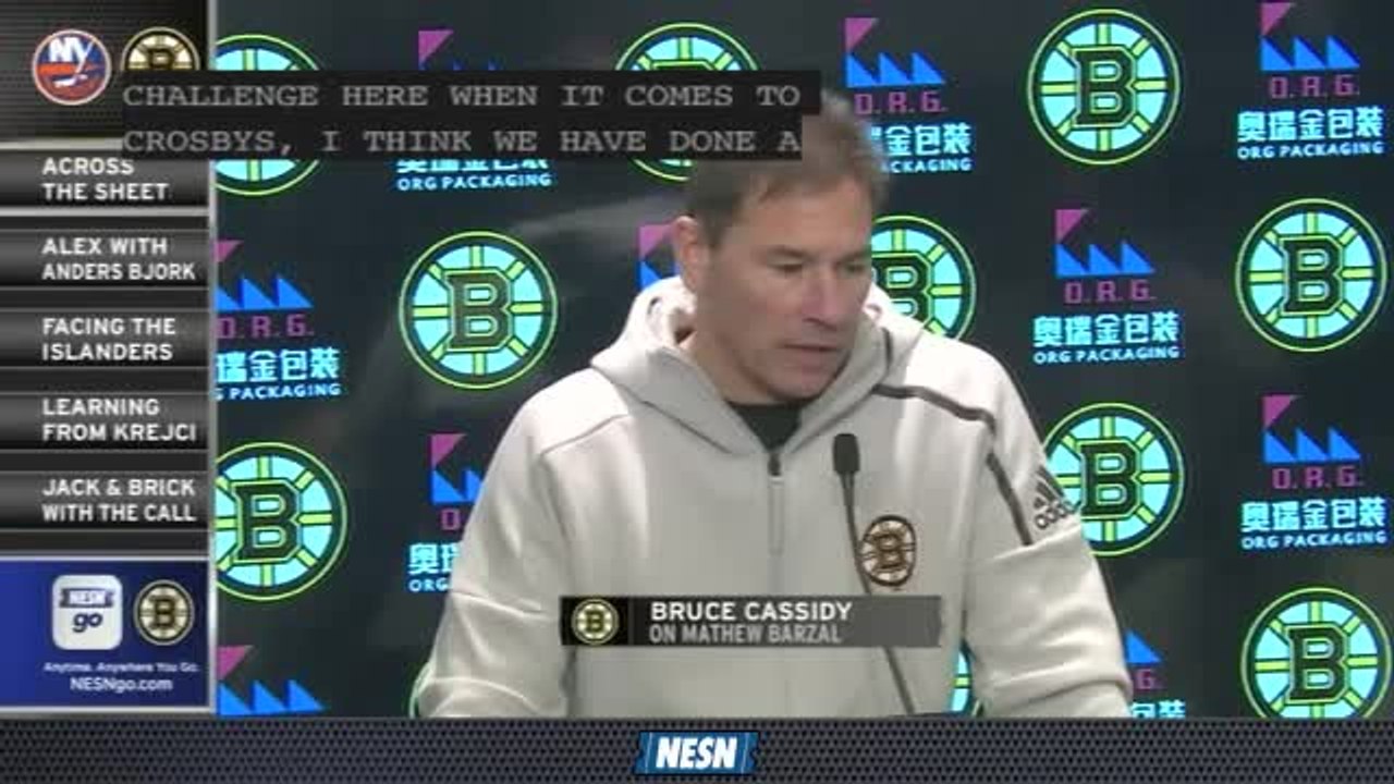 Bruins Face-Off Live: Bruce Cassidy Has High Praise For Islanders Rookie Matt Barzal