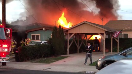 Blaze Erupts at Clairemont Home Following Plane Crash