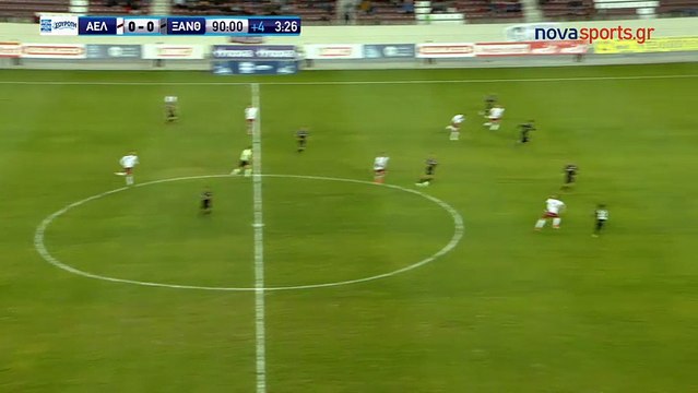 14η ΑΕΛ-Ξάνθη 1-0 2017-18 Το γκολ στο 94΄ (Novasports)