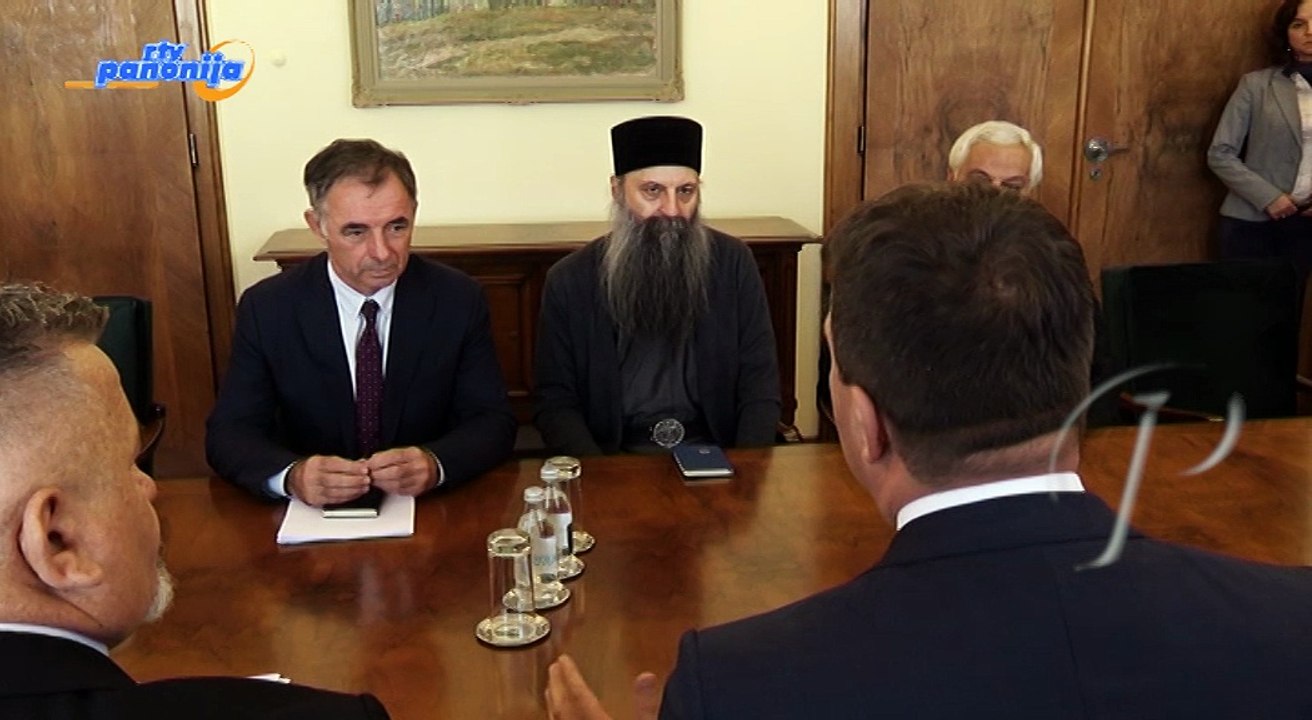 Predsednik Mirović sastao se sa mitropolitom Porfirijem i Miloradom Pupovcem