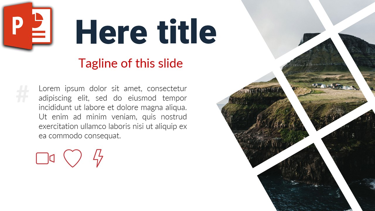 Grid Slide Design with an Image in PowerPoint 2016
