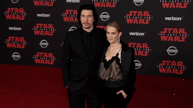Adam Driver and Joanne Tucker Star Wars The Last Jedi World Premiere Red Carpet