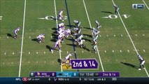 Daryl Worley intercepts under thrown pass intended for Adam Thielen