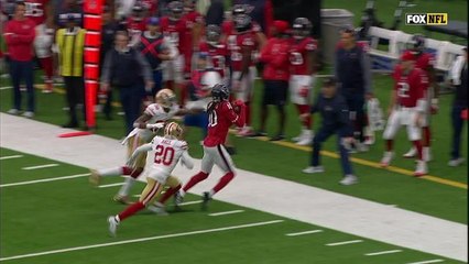 DeAndre Hopkins tight ropes the sideline for a 15-yard gain