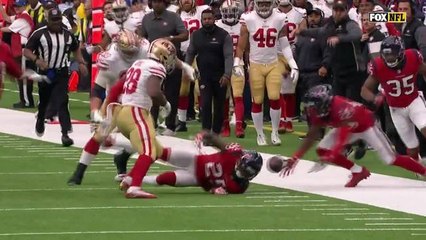 Hyde goes full Beast Mode for 31 yards, then fumbles out of bounds