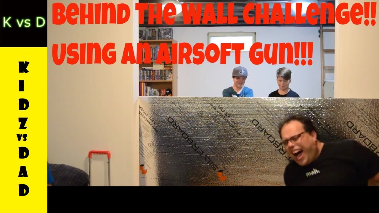 Behind The Wall Challenge, Using an Airsoft Gun!!!
