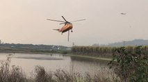 Helicopters Draw From Local Reservoir to Fight Flames in Carpinteria