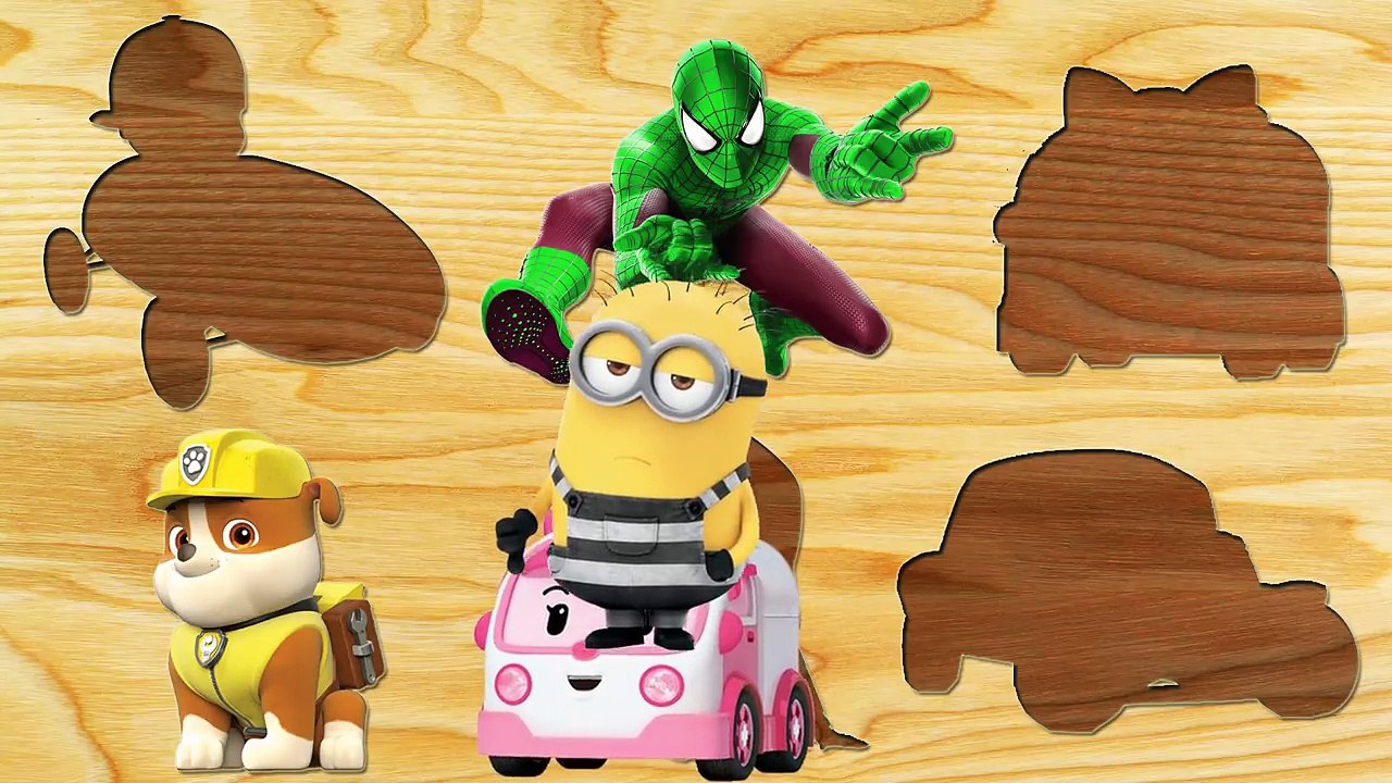 Puzzle Wrong Slots Masha Disney Cars Robo Car Poli Spiderman Pocoyo Paw Patrol Colors Learn-7lXN43hqIJM