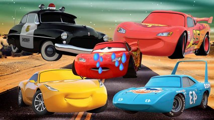 Wrong Face Disney Cars 3 Lighting McQueen KIng Weather Sheriff Cruz Ramirez to Learn Colors For Kids-sDk-oqU0qsc