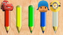 Wrong Slots Lighting McQueen Boss Baby Pocoyo Minion Angry Birds Movie to Learn Colors With Pencils-MhXN6TQxprY