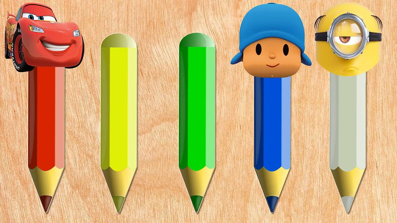 Wrong Slots Lighting McQueen Boss Baby Pocoyo Minion Angry Birds Movie to Learn Colors With Pencils-MhXN6TQxprY