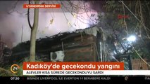 Gecekondu alev alev yandı