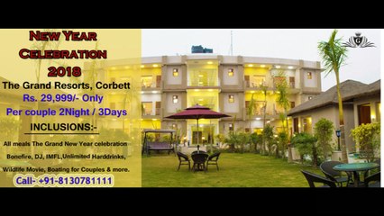 Resort with swimming pool in corbett