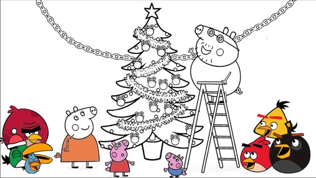 Coloring Angry Birds Peppa Pig Coloring Page  Angry Birds vs Peppa Pig Christmas Coloring Book-DHaV_VDoA-Y