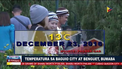 Temperatura sa Baguio City at Benguet, bumaba