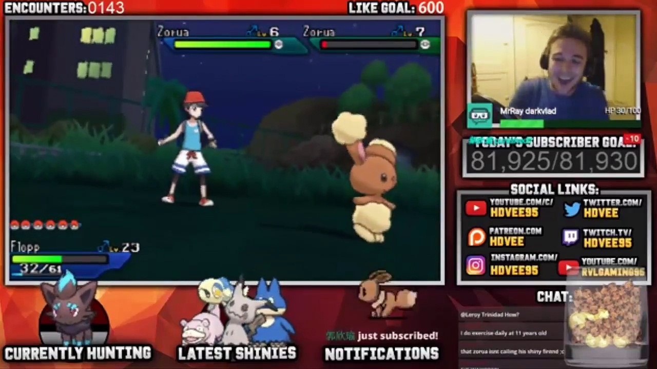 LIVE SHINY ZORUA WITH NO SHINY CHARM! Pokemon Ultra Sun & Ultra Moon Live Shiny Hunting Reaction-AeYOumb-WjY