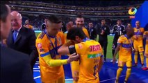 An emotional Damian Alvarez lifts the trophy for Tigres as Liga MX champion one last time before he retires