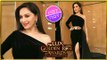 Madhuri Dixit In Thigh High Slit Black Gown At Lux Golden Rose Awards 2017