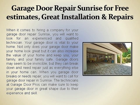 Garage Door Repair Company, Lauderhill Garage Door Repair, Weston Garage Door Repair - Garage Door Pro’s