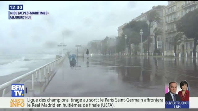 À Nice, la promenade des Anglais fermée aux piétons à cause de fortes vagues