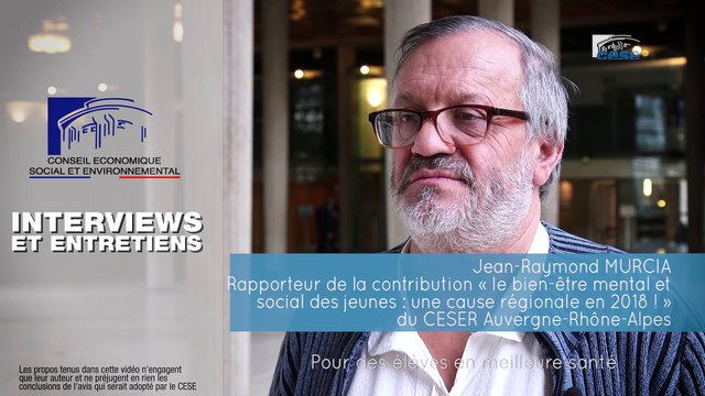 Questions à Jean-Raymond Murcia (CESER Auvergne-Rhône-Alpes) - santé scolaire - cese
