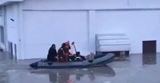 Italian Emergency Services Rescue Dog From Flooded Building