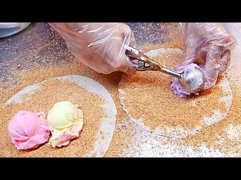 Taiwan Street Food Vendor Whips Up Delicious Ice Cream Burrito
