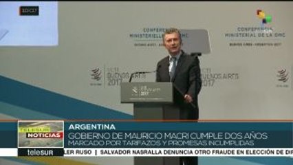 Pdte. argentino cumple dos años marcado por las promesas incumplidas