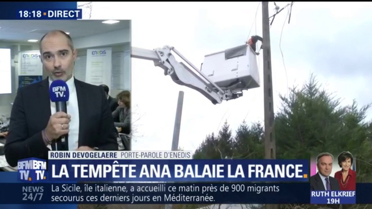 Intempéries: 90.000 foyers privés d'électricité dans trois régions, selon Enedis