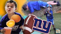 NFL AUDITION TAPE! EGG YOLK JUICE?! NY GIANTS FOOTBALL TOUCHDOWN CATCH! DINGLEHOPPERZ SKIT