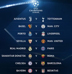 PERTEMPURAN SERU, Inilah Hasil Drawing babak 16 besar Liga Champions 2017_2018
