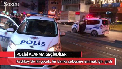 Download Video: Isınmak için bankaya girince polisi alarma geçirdi