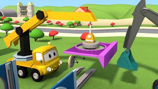 Les Camions Constructeurs- Camion Benne, Grue, Tractopelle et le Lavage Automatique de Car City - YouTube