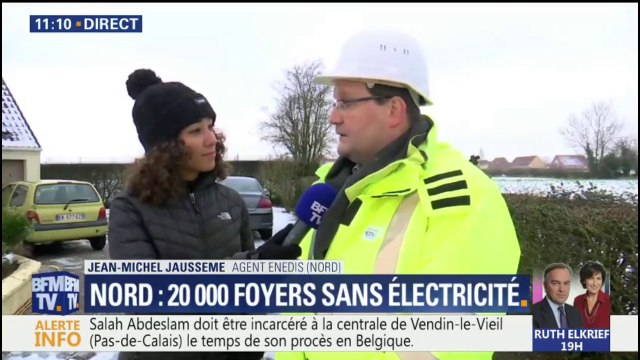 Foyers sans électricité dans le Nord: L'objectif est que tout le monde retrouve le courant ce soir selon Enedis