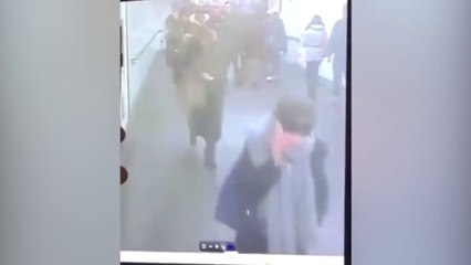 Momeny pipe bomb malfunctions  CCTV shows moments of explosion