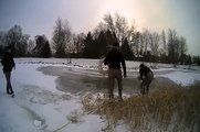 Sheriff's Deputies  Rescue Horse From Frozen Pond