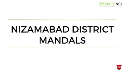 mandals in nizamabad district in telangana state