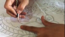 Pembuatan Batik Tulis melukis di atas kain