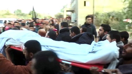 Gazze'ye hava saldırısında şehit olan 2 Filistinlinin cenaze töreni