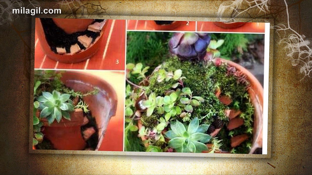 Macetas de barro decoradas para la casa o la oficina