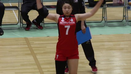 山本紗良選手(Sara Yamamoto)大阪スーペリアーズ【女子ﾊﾞﾚｰﾎﾞｰﾙVﾁｬﾚﾝｼﾞﾘｰｸﾞⅡ2017-2018】2017.11.12青山学院大学体育館