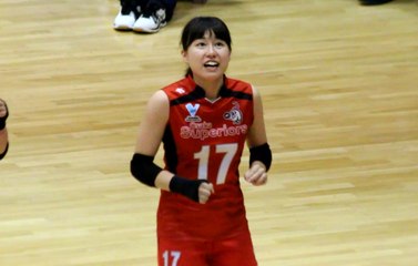 南涼音選手(Suzune Minami)大阪スーペリアーズ【女子ﾊﾞﾚｰﾎﾞｰﾙVﾁｬﾚﾝｼﾞﾘｰｸﾞⅡ2017-2018】2017.11.12青山学院大学体育館